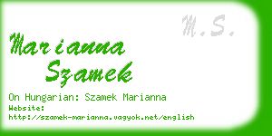 marianna szamek business card